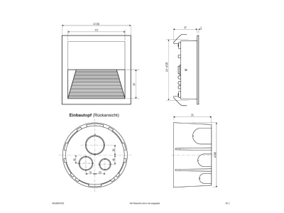 Ma�zeichnung EVN WEQ65051602 LED Wandeinbauleuchte IP65