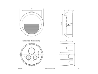 Mazeichnung EVN WER65051602 LED Wandeinbauleuchte IP65