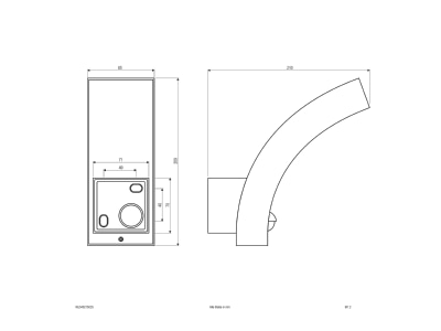 Ma�zeichnung EVN WL54021502S LED Wandleuchte IP54