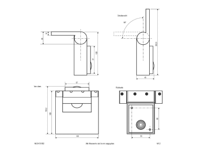 Ma�zeichnung EVN WL54151002 LED Wandleuchte IP54