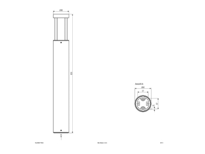 Mazeichnung EVN WLK65071502 LED Wegeleuchte IP54