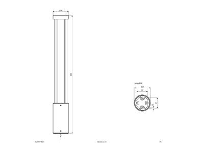 Mazeichnung EVN WLK65071502H LED Wegeleuchte IP54