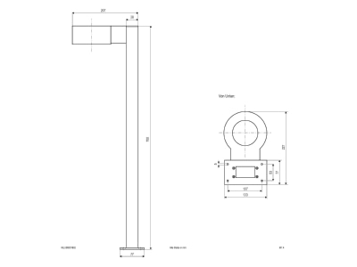 Mazeichnung EVN WLU65081602 LED Wegeleuchte IP65