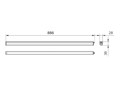 Mazeichnung Signify PLS BN021C LED  52788199 LED Lichtleiste 840 BN021C LED 52788199