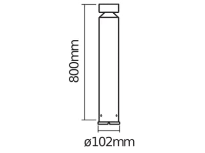 Mazeichnung LEDVANCE END ST Cyl 800mm6WST LED Pollerleuchte