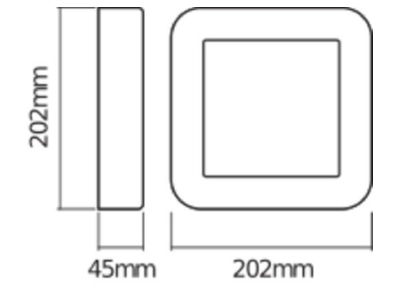 Ma�zeichnung LEDVANCE END ST SquareSQ13WDG LED Wandleuchte