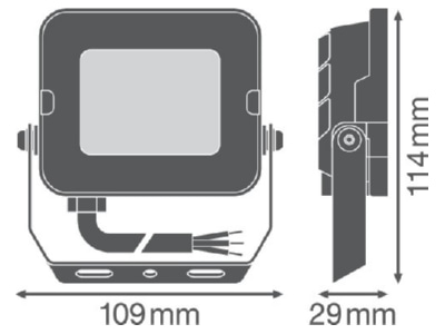 Dimensional drawing LEDVANCE FLCOMPV10W840SYM100B Downlight spot floodlight