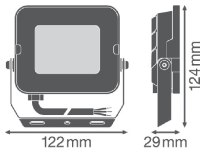 Dimensional drawing LEDVANCE FLCOMPV20W840SYM100B Downlight spot floodlight