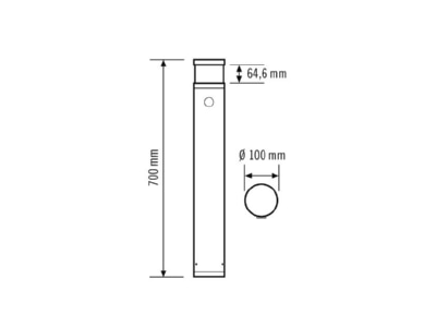 Mazeichnung ESYLUX ALVA BL  EL10821189 LED Pollerleuchte 830 DALI BWM anthrazit ALVA BL EL10821189