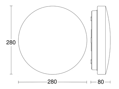 Dimensional drawing Steinel RS PRO P1  069674 Ceiling  wall luminaire RS PRO P1 069674