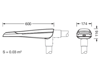Ma�zeichnung Siteco 5XC1A31F08CE LED Mastleuchte 830  EVG iQ