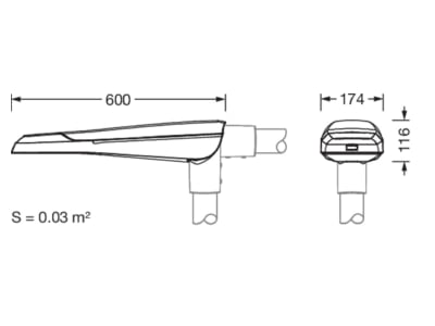 Ma�zeichnung Siteco 5XC1A31F08DE LED Mastleuchte 830  EVG iQ