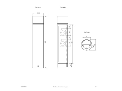 Mazeichnung EVN WLSD441502 LED Wegeleuchte m Steckdosen  3000K