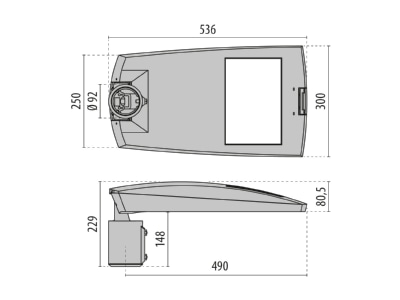 Ma�zeichnung Performance in Light 3106107 LED Strassenleuchte 4000K  DALI