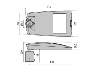 Mazeichnung Performance in Light 3106110 LED Strassenleuchte 4000K  DALI
