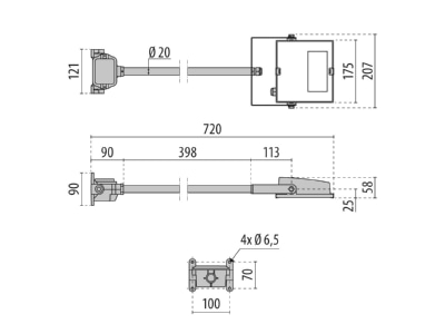 Dimensional drawing Performance in Light 6150980 Downlight spot floodlight 1x15W