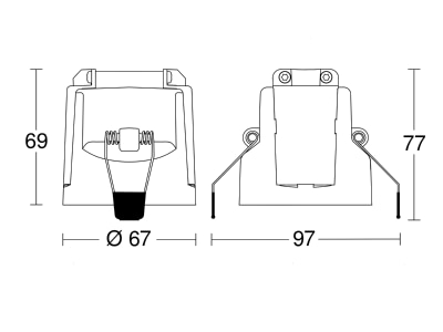 Dimensional drawing Steinel 079543 Adapter for luminaires