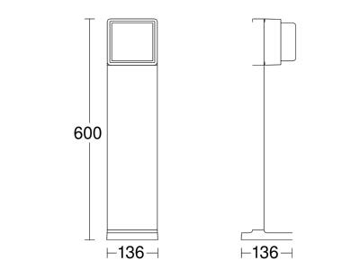 Mazeichnung Steinel GL 85 SC 600 mit BWM Sensor LED Aussenleuchte