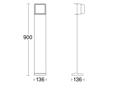 Mazeichnung Steinel GL 85 SC 900 mit BWM Sensor LED Aussenleuchte