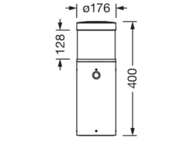 Dimensional drawing Siteco 5CL424803 Luminaire bollard LED not exchangeable