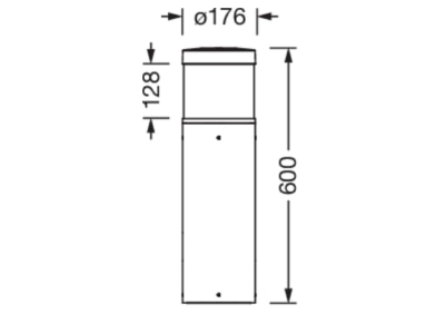 Dimensional drawing Siteco 5CL434603 Luminaire bollard LED not exchangeable