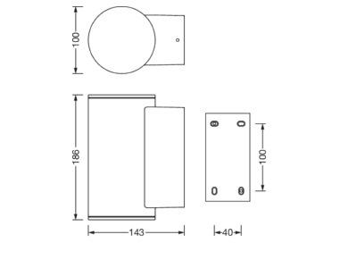 Ma�zeichnung Siteco 5CL513623 LED Wandleuchte 830  DALI