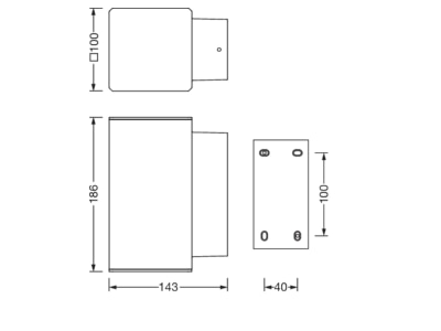 Ma�zeichnung Siteco 5CL553613 LED Wandleuchte 830  DALI