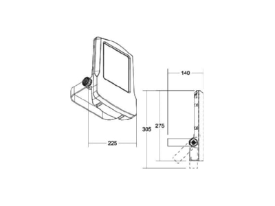 Dimensional drawing Brumberg 60802644 Downlight spot floodlight