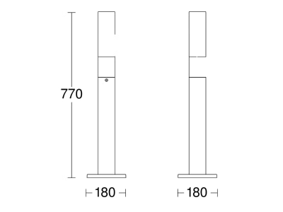 Mazeichnung Steinel GL 65 3000K LED Aussenleuchte o  Sensor anthrazit