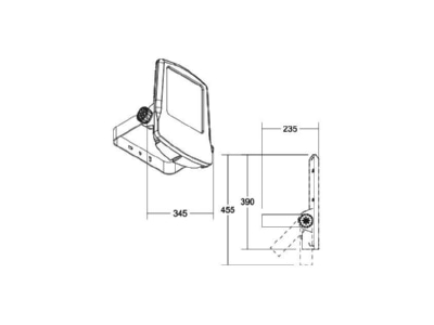 Dimensional drawing Brumberg 60804644 Downlight spot floodlight