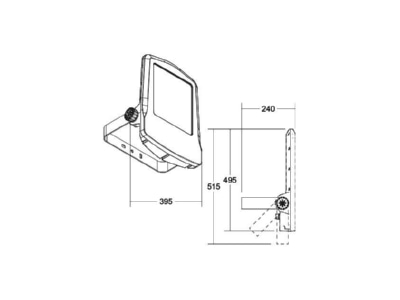 Dimensional drawing Brumberg 60806643 Downlight spot floodlight
