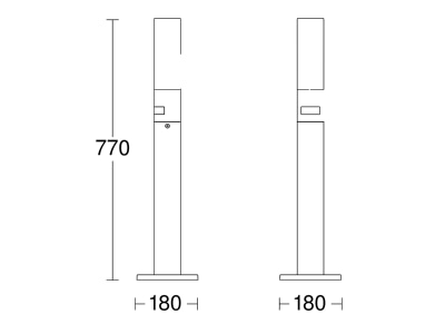 Mazeichnung Steinel GL 65 S 3000K Sensor LED Aussenleuchte anthrazit