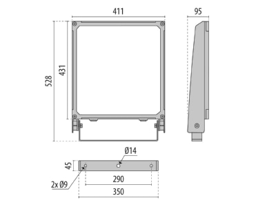 Dimensional drawing Performance in Light 3114546 Downlight spot floodlight 1x130W