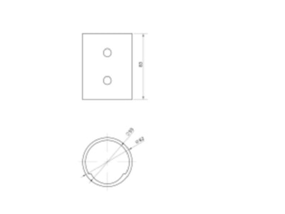 Dimensional drawing Ledvance AREA42 60POLERED  Mounting kit for luminaires