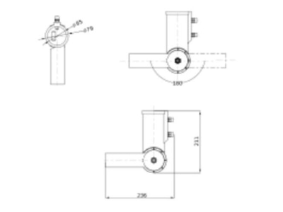 Dimensional drawing Ledvance AREA48 60ADJUSTANGLE Mounting kit for luminaires