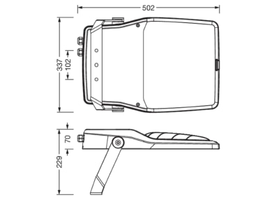 Dimensional drawing Siteco 5XA7772B3A1A Downlight spot floodlight