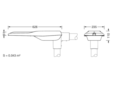 Ma�zeichnung Siteco 5XE2C31D08HB LED Mastleuchte 730