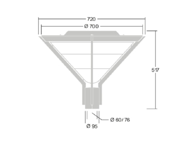 Dimensional drawing Zumtobel AVF 18L35   96672111 Luminaire for streets and places AVF 18L35  96672111
