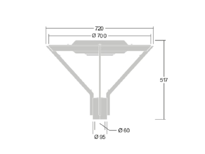 Mazeichnung Zumtobel AVF F 18L  96672118 Mastaufsatzleuchte 730 AVF F 18L 96672118