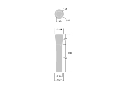 Mazeichnung Zumtobel CN B 8L35  96679076 LED Poller 830 CN B 8L35 96679076