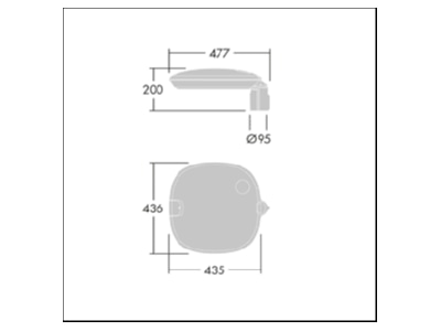 Mazeichnung Zumtobel FW 12L50   96635501 LED Wegebeleuchtung 740 FW 12L50  96635501