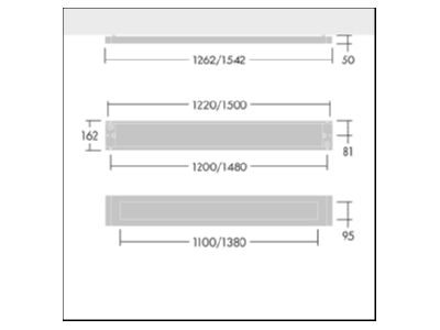 Ma�zeichnung Zumtobel PUNCH 3LRO  96636046 LED Aufputzleuchte 840 PUNCH 3LRO 96636046