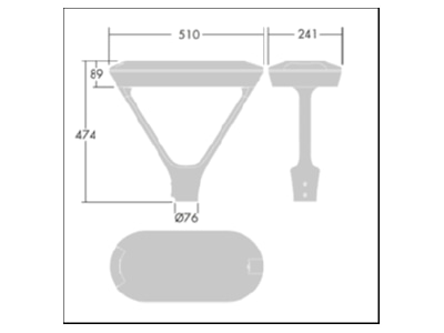 Mazeichnung Zumtobel UD 24L70  96277182 Mastaufsatzleuchte 730 UD 24L70 96277182