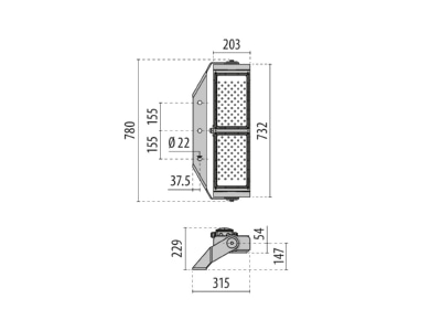 Mazeichnung Performance in Light 3116870 LED Flutlichtleuchte 4000K