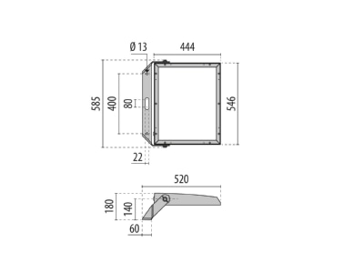 Dimensional drawing Performance in Light 3118167 Downlight spot floodlight 1x475W
