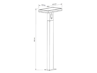 Mazeichnung Lichtline PRDX27796 LED Solar Wegeleuchte 60cm