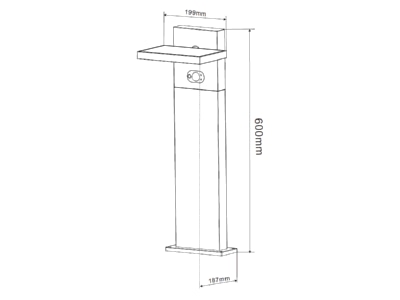 Mazeichnung Lichtline PRDX27800 LED Solar Wegeleuchte 60cm