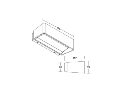 Ma�zeichnung Brumberg 65051103 LED Wandanbauleuchte 3000K  graphit
