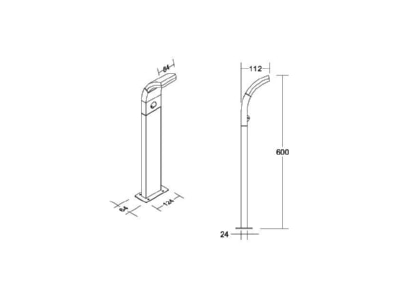 Mazeichnung Brumberg 65112103 LED Pollerleuchte 3000K  graphit