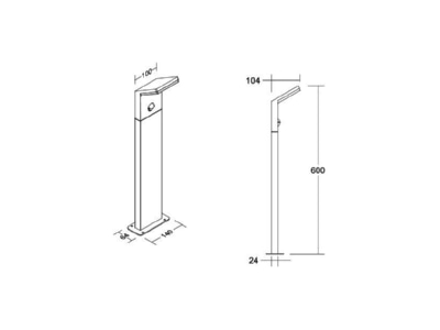 Mazeichnung Brumberg 65122103 LED Pollerleuchte 3000K  graphit